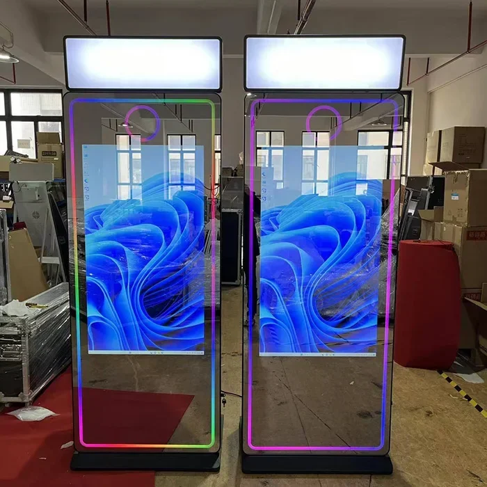 Hot salesPrinter Touch Screen Magic Mirror Photo Booth Selfie Portable Photo Booth  For Party Wedding Exhibition
