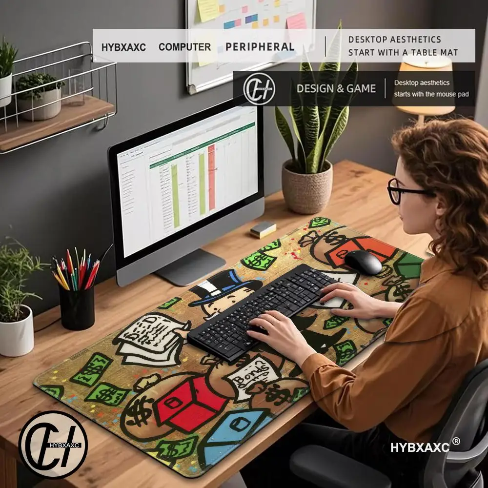 New Cartoon Money Funny Cute Artist Mouse Pad Desk Mat Large Non-slip Anti-fray Keyboard Ergonomic