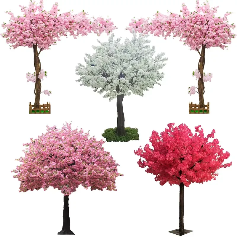 Fireproof Large Artificial Cherry Blossom Tree for Wedding Decorations Fake Sakura Flower Tree Branches for Home and Event