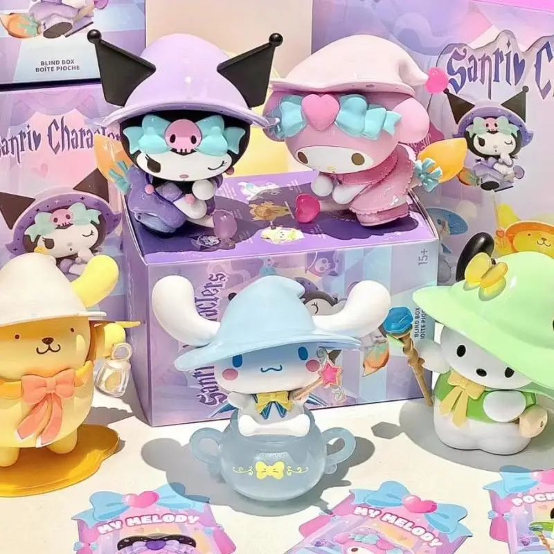 Sanrio My Melody Kuromi Cinnamoroll Magical Tale Blind Box Kawaii Resin Doll Ozdoby na biurko Dekoracje Prezenty urodzinowe