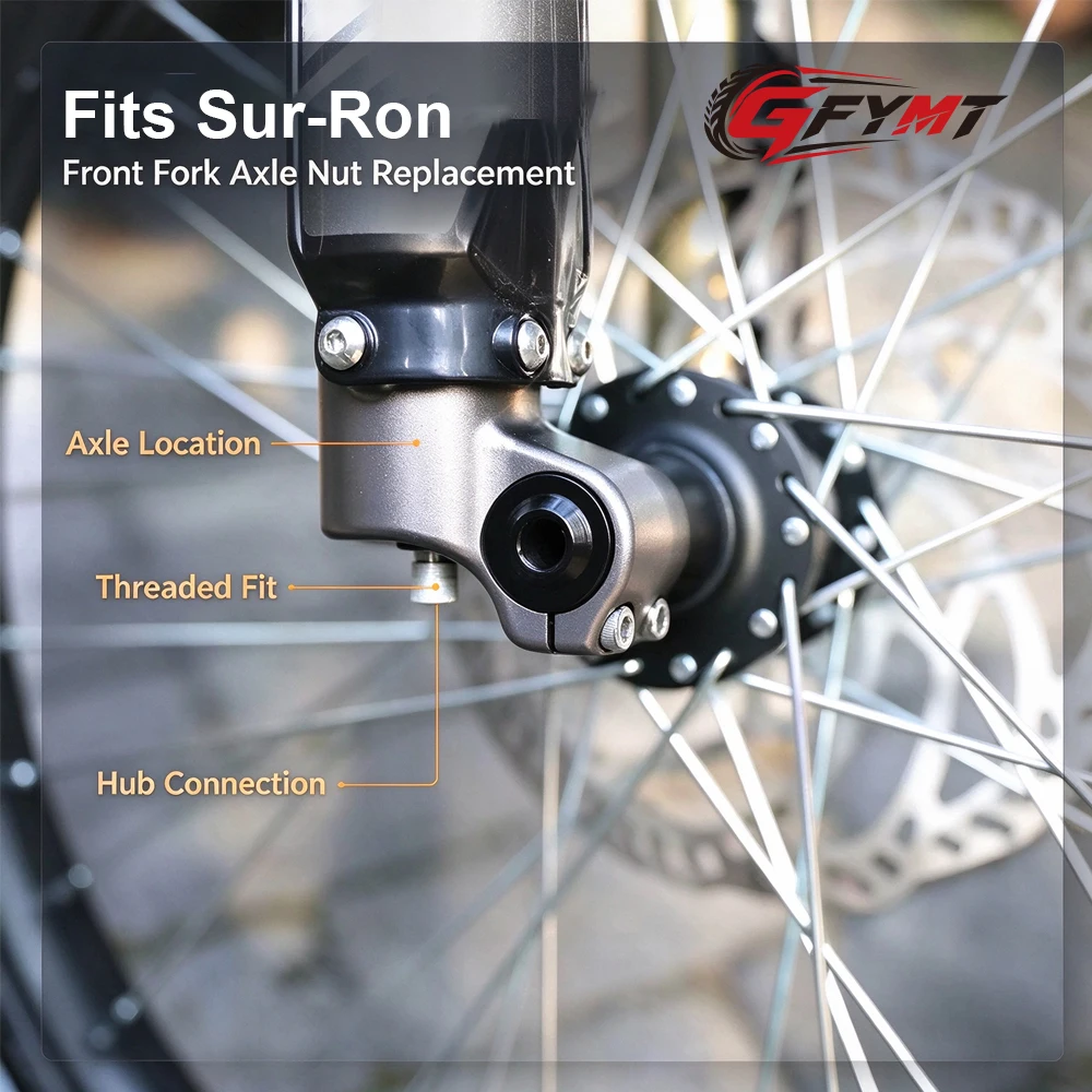 For Surron Young Bee Light Bee Original Front Fork Axle CNC Barrel Shaft Front Suspension Shaft Off Road Ebike Accessories Nut