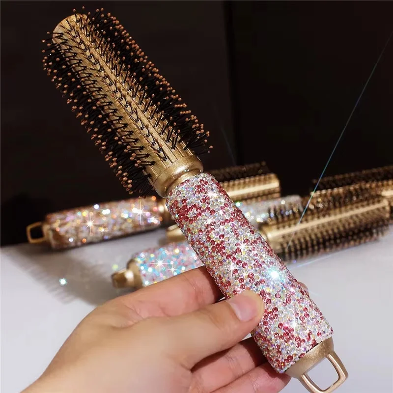 Rhinestone Wave Hair Comb Hairbrush Big Bent Comb Wet Dry Nylon Massage Hair Care Styling Hair Combs Hair Accessories