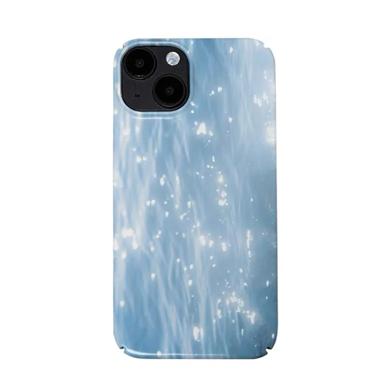 

Ins Korean Blue Glowing Art Case for IPHONE 17 16ProMax 15 14 13 12 11 PRO Plus Acrylic TPU Two in One Magnetic Phone Cases