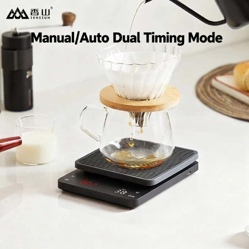 Hand brewing coffee scale coffee electronic weighing coffee utensils weighing timer quantity electronic espresso weighing