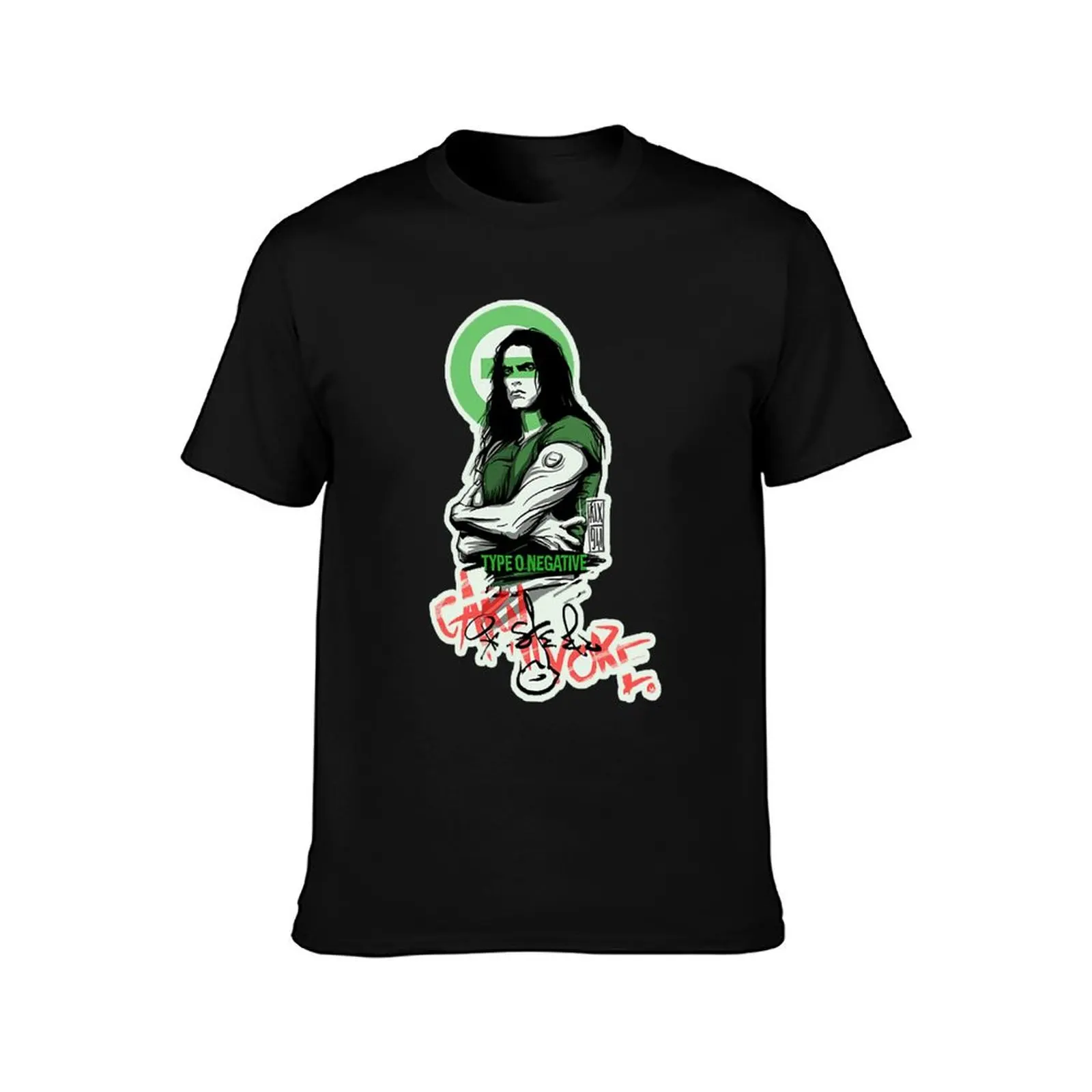White Tour Music Peter Steele digital signature T-Shirt Graphic Print Short Sleeve T-Shirt