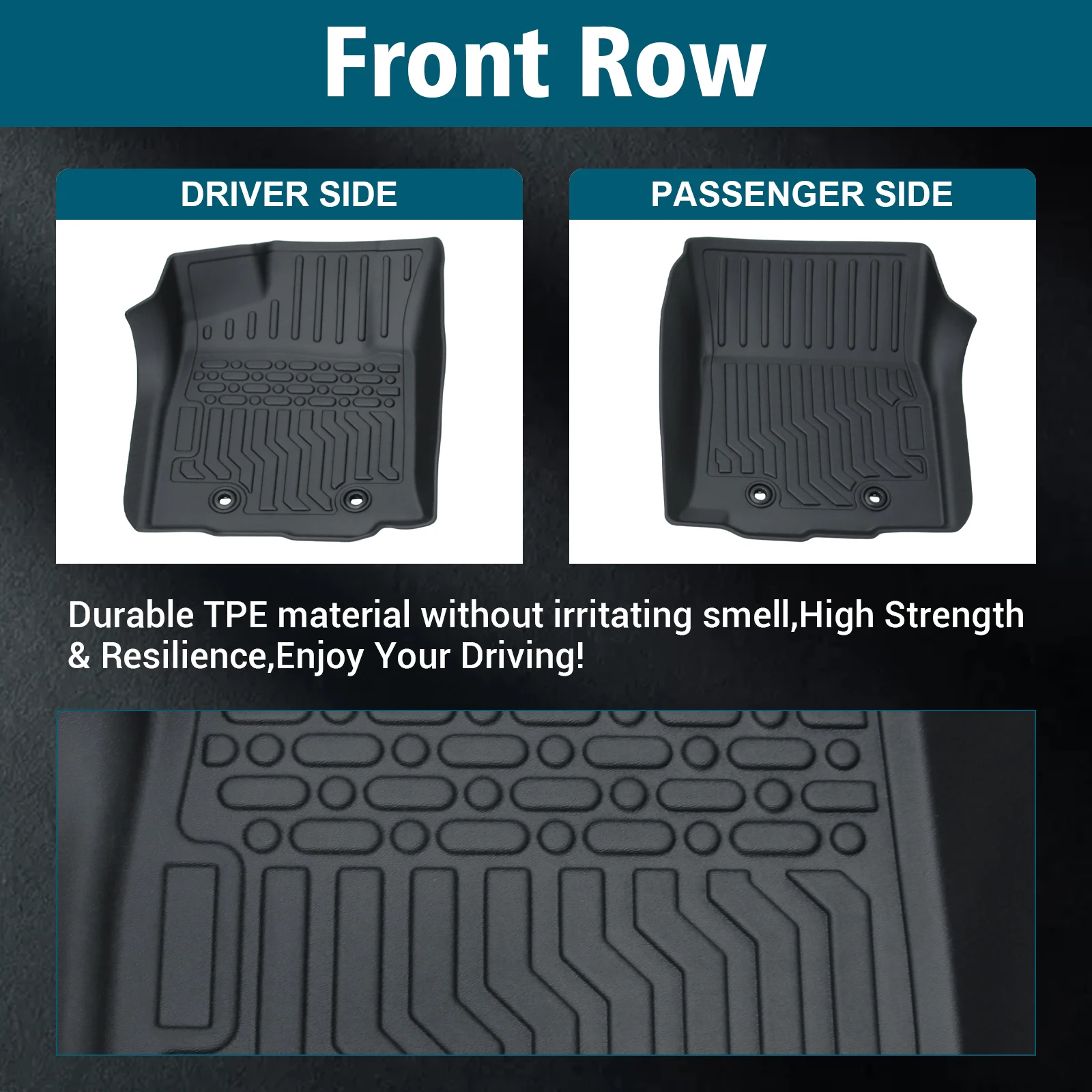 TPE Rubber Car Floor Mats For 18-23 Toyota Tacoma Double Cab NO FIT Access Cab