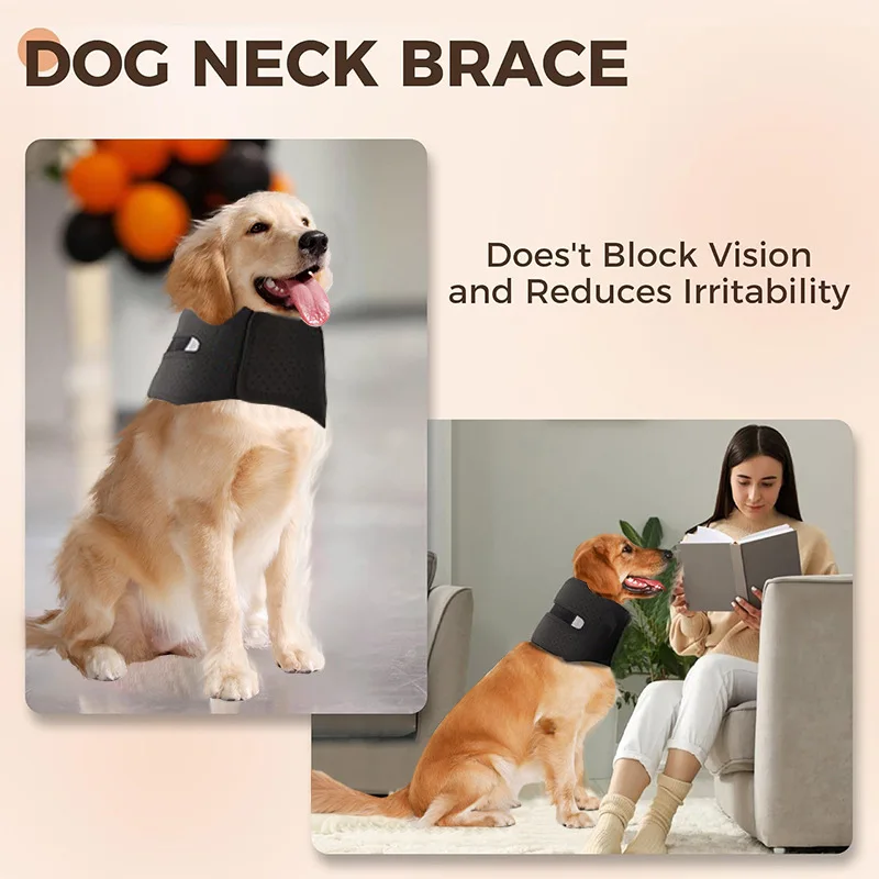 Dog Cervical Collar Neck Brace Post-Surgery Anti-Sprain Breathable Support Sleeve