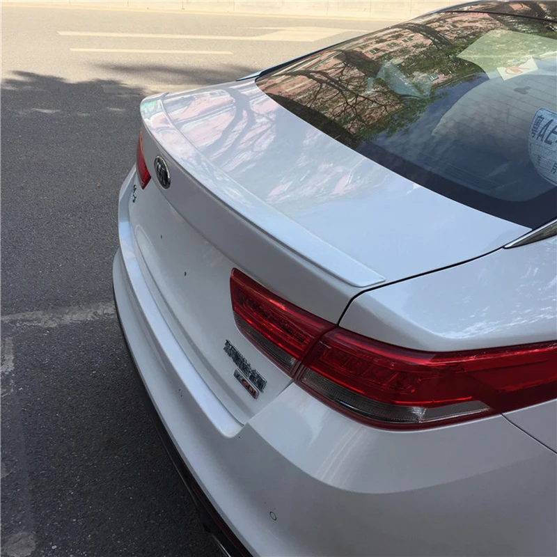 For Kia K5 Optima 2016 ABS Plastic Material Unpainted Color Rear Trunk Lip Boot Wing Primer Rear Roof Spoiler 1Pcs Car Styling