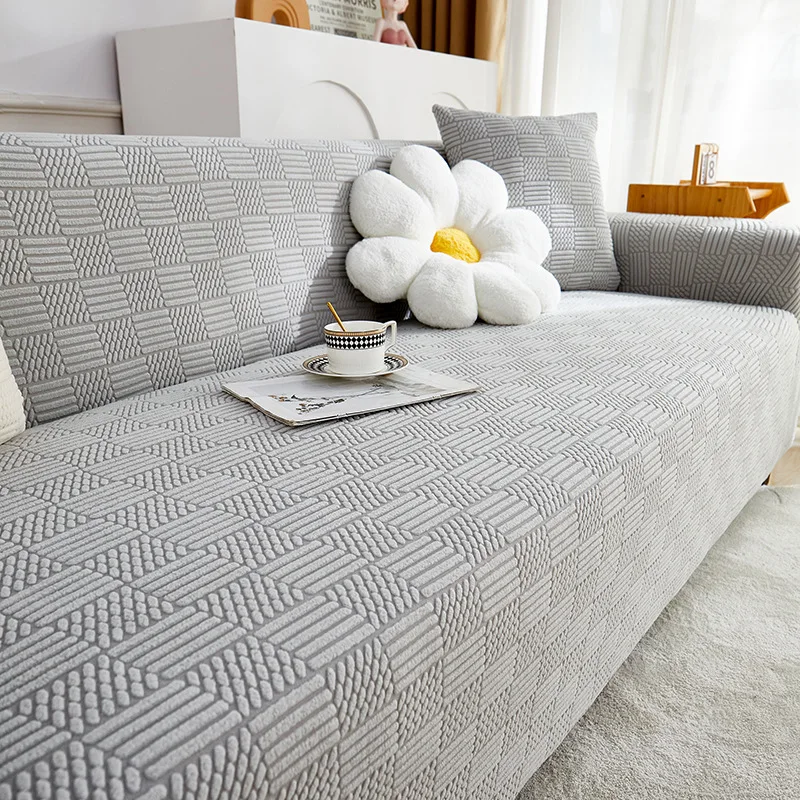 Jacquard Sofa Cushion Pad Cover 1pc Floral Adjustable Elastic Extensible Couch Cover Case Spandex Slipcovers