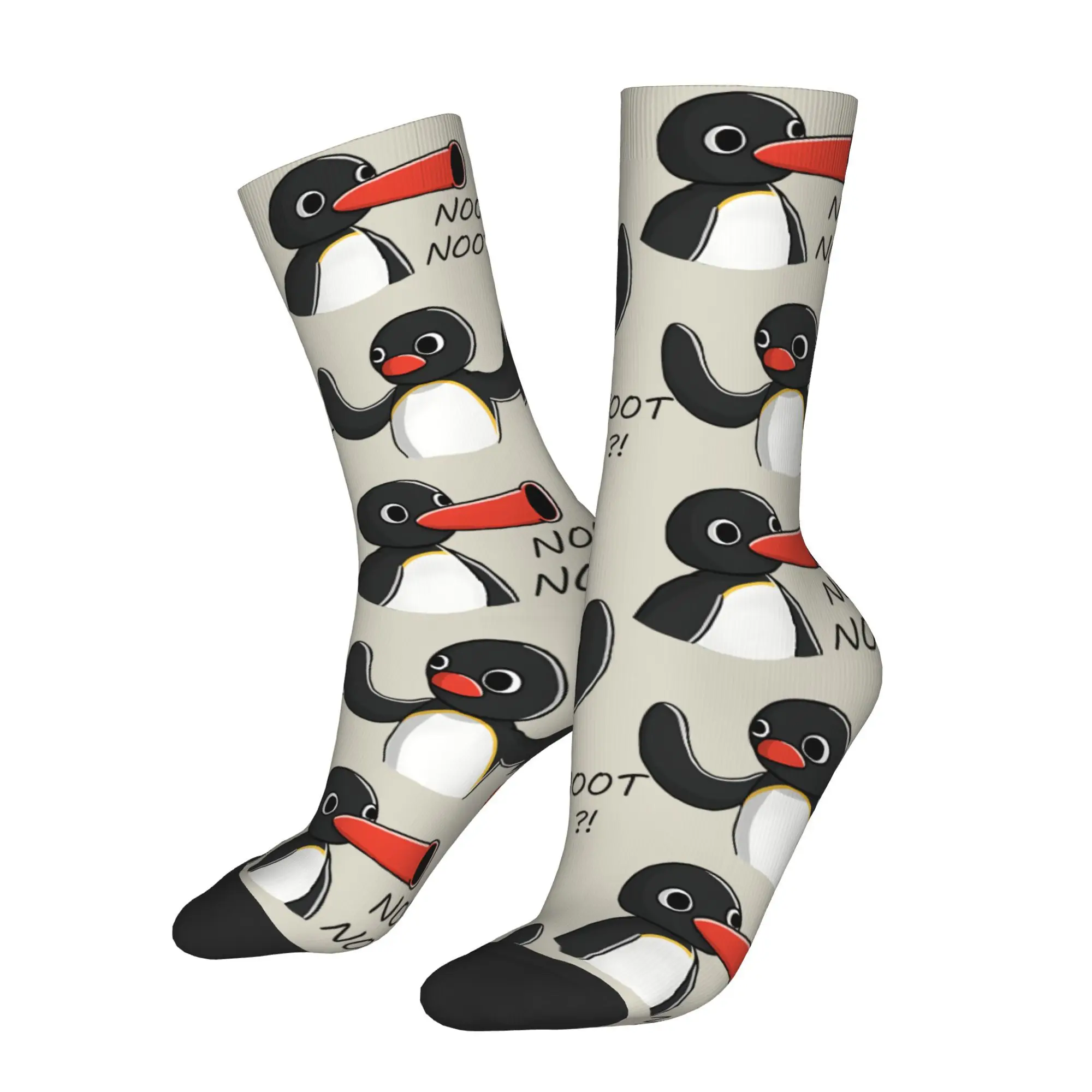 Funny Sock for Men Penguin Pattern Hip Hop Vintage  Happy Breathable Pattern Printed Crew Sock Novelty Gift