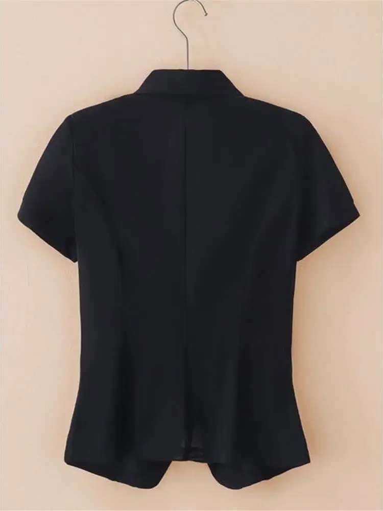 

Summer Women's ort Sve Slim Fit Thin Me Small Suit Jaet Large Size Profional High End Feeling Career Top