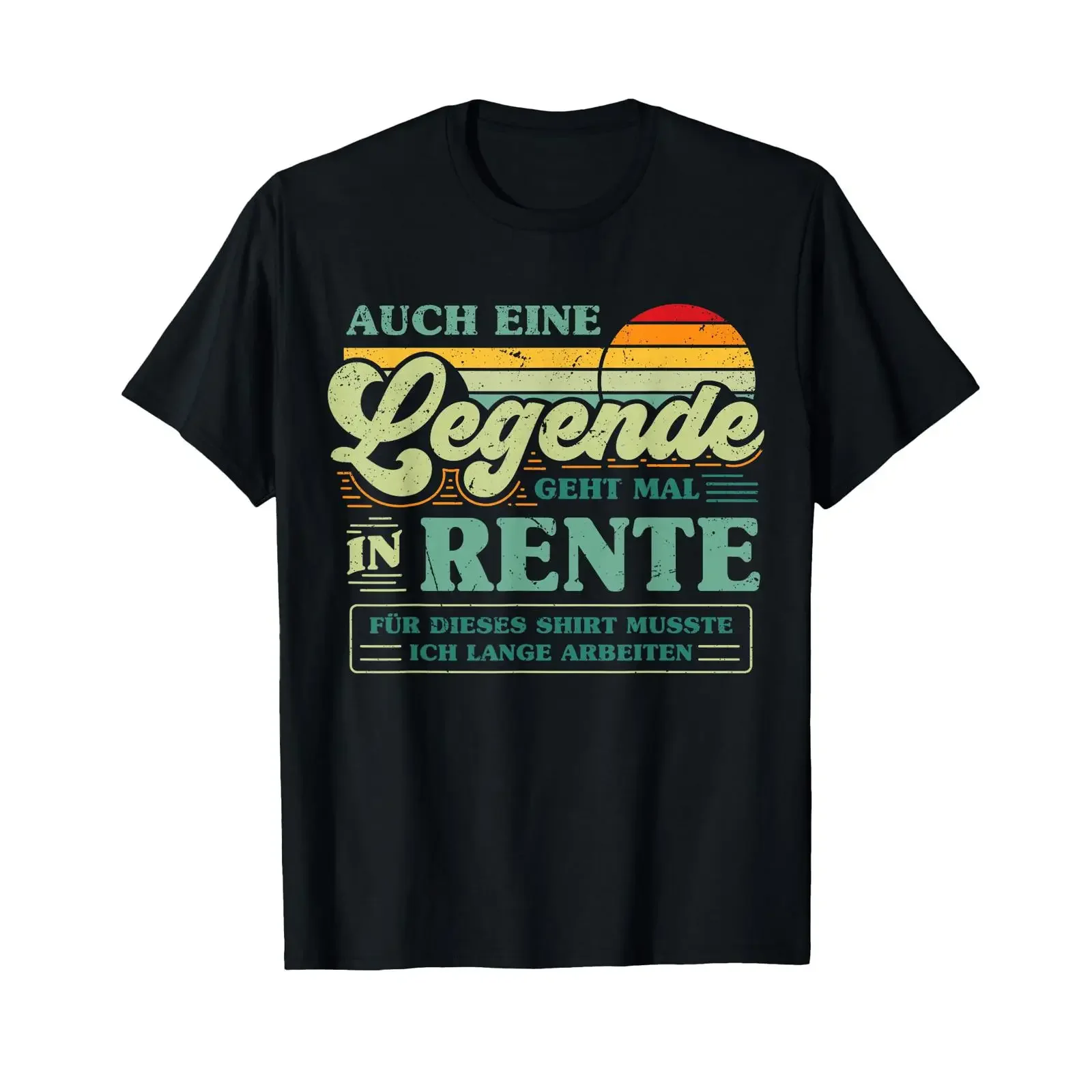 Vintage Sunset German Retirement Quote Funny Retiree Legend  Casual T Shirt vintage Washed Comfortable Stretched Unisex homme