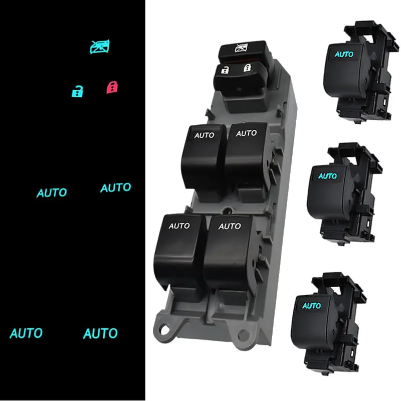 

Переключатель стеклоподъемников LHD, полностью автоматический, со светодиодный Ной подсветкой, подсветка пассажира, светло-голубого цвета, для Toyota ворот 4, Camry, Королла, auis, городской круизер
