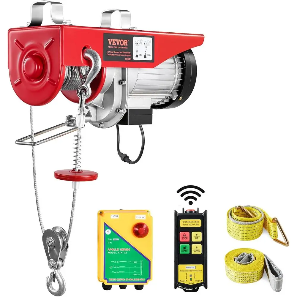 

1320lbs WirelElectric , 1150W 110V Electric Steel Wire Winch with WirelRemote Control, 40t Single Cable Liting Height & Motor, o