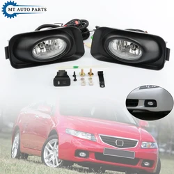 MTAP Front Bumper Fog Light Fog Lamp Upgrade Kit Additional Foglight Wires Switch Set For HONDA ACCORD EURO CL7 CL9 2003-2008