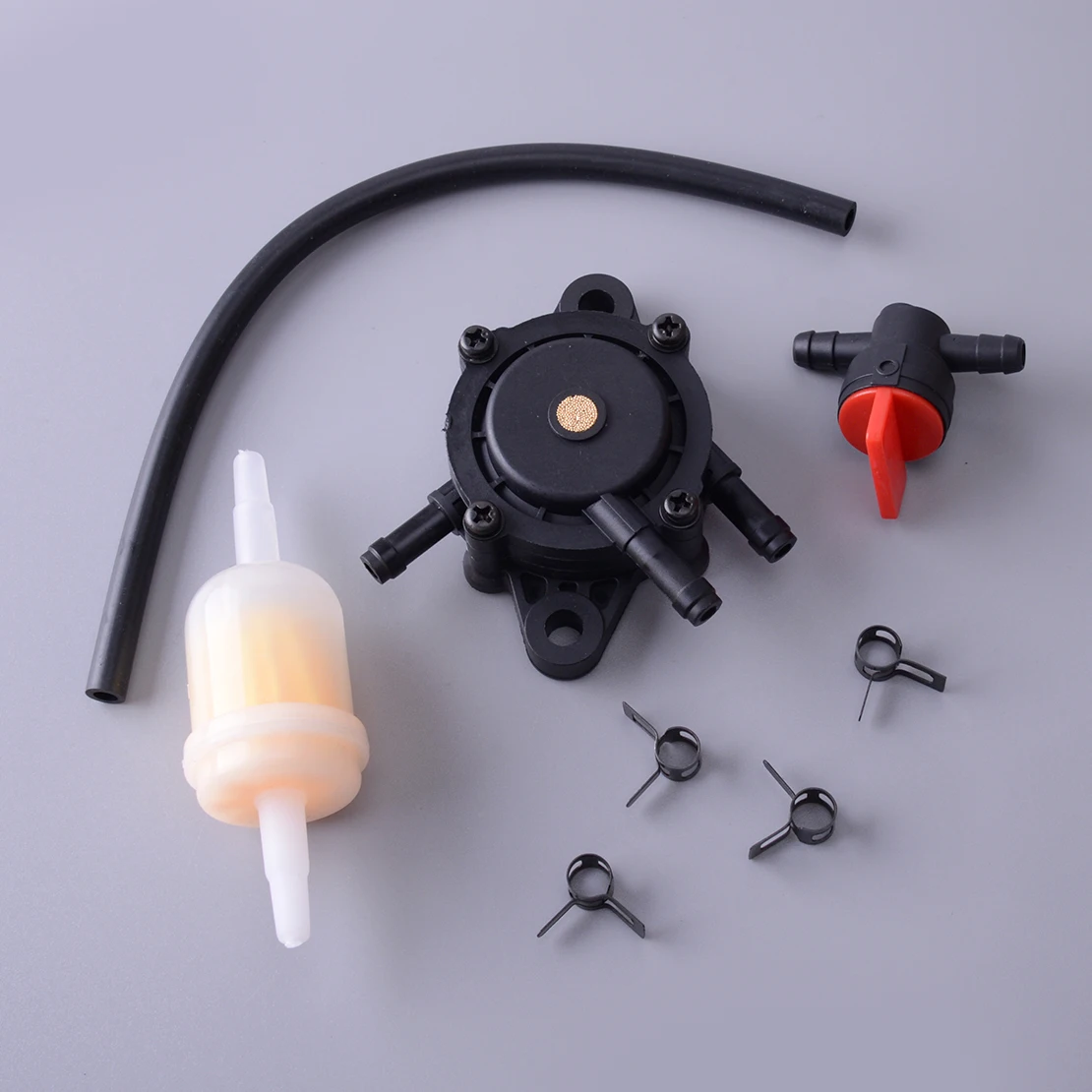 8Pcs/Set Fuel Gas Pump Filter Line Shut Off Valve Kit Fit for John Deere LT180 LT190 LTR166 LTR180 LX277 LX280 LX288 Lawn Mower