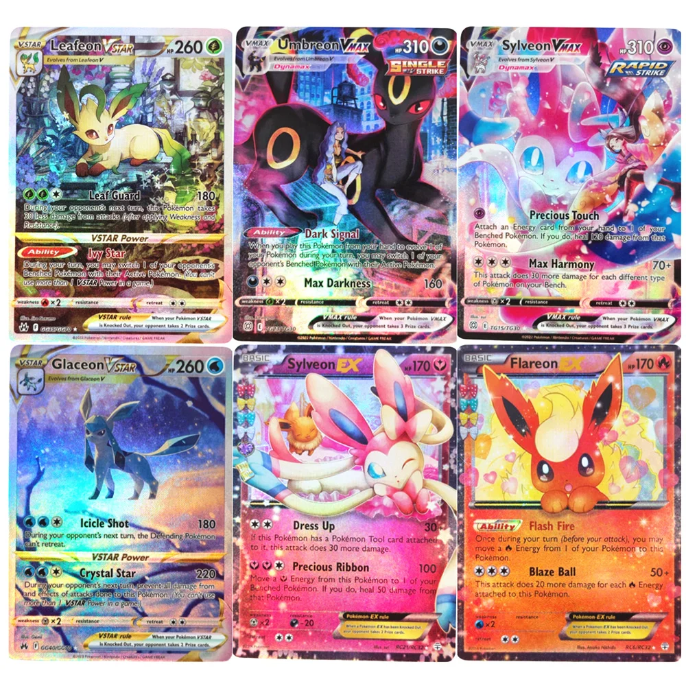 Proxy PKM Karte Sylveon Flareon ex Sylveon Umbreon Vamx Leafeon Glaceon Vstar Englische TCG-Sammelkarte