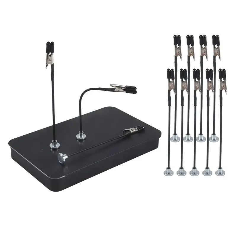 [HOT!】 Model Painting Stand Base Holder And 12PCS Magnetic Bendable Alligator Clip Sticks Set Modeling Tools For Airbrush Durabl