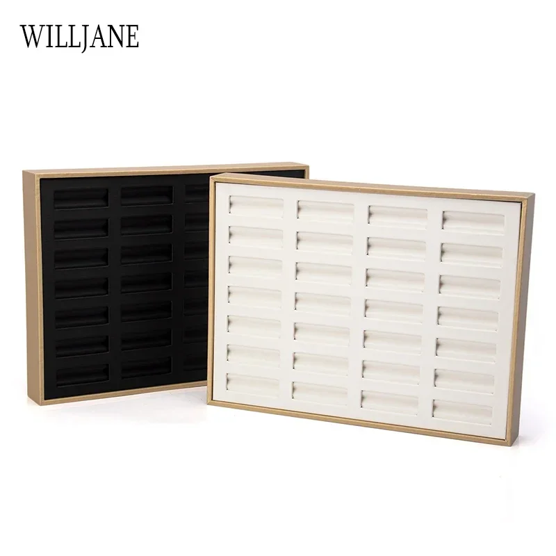 Agate Beads Pearl Jewelry Display Stand Case Gemstone Diamond Storage Organizer Tray Leather Gems Grading Holder Stones Showcase