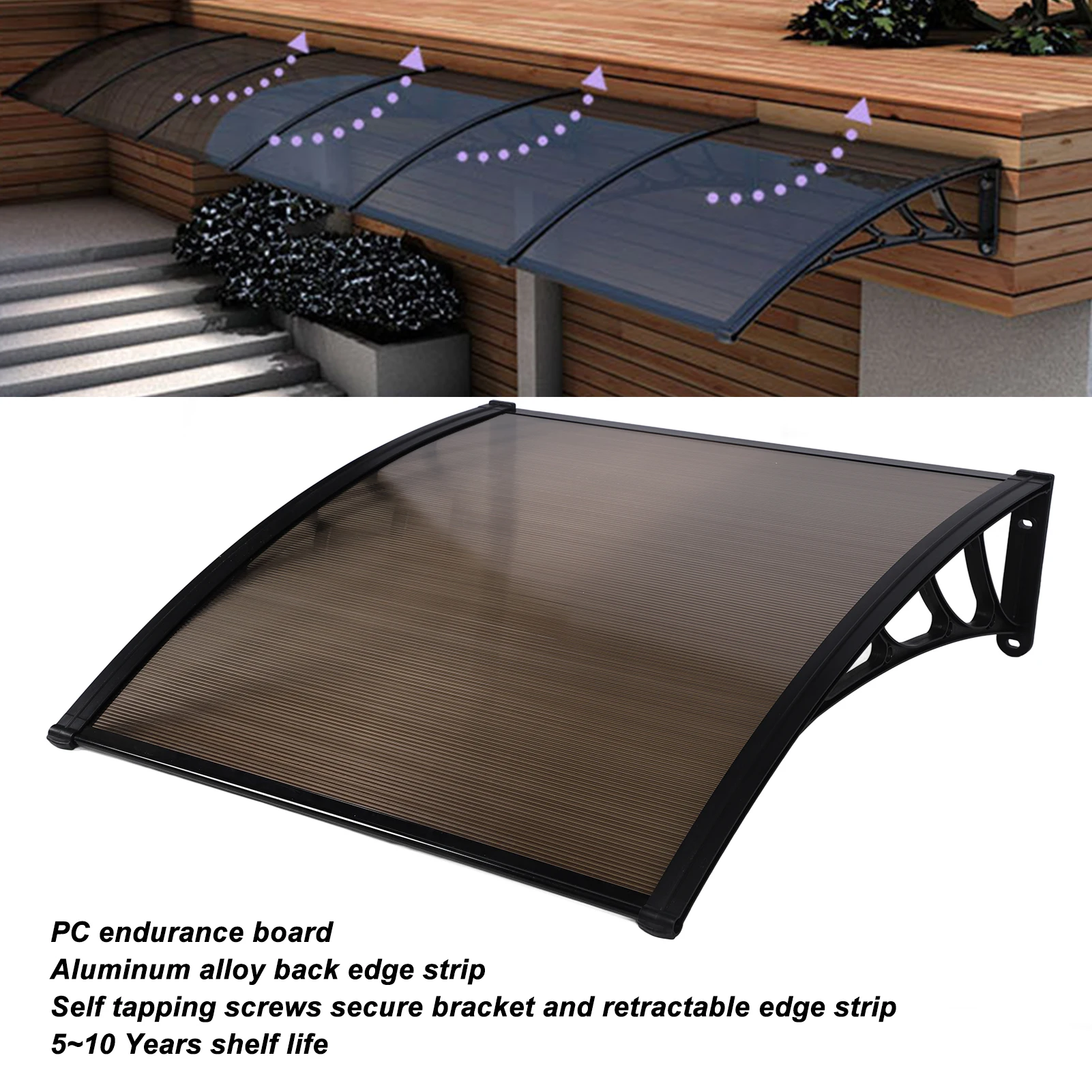 

Window Canopy Cover Window Awning Rainproof Sun Shade Door Canopy Windproof Door Awning Cover for Garden Outdoor Window Canopy