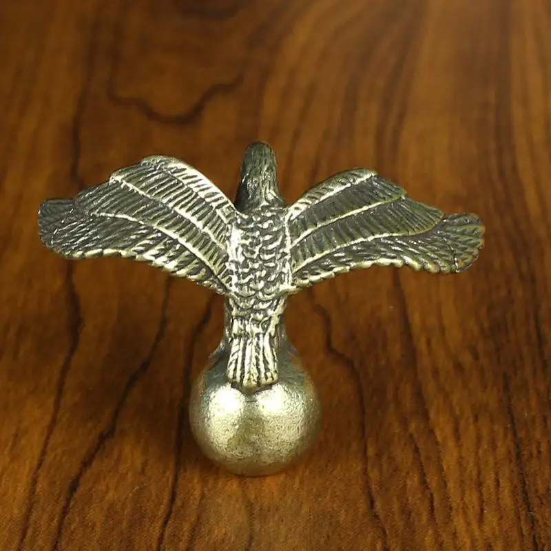 Retro Pure Copper Eagle Mini Statue Handmade Brass Ornament for Home Desk Workplace Decor Unique Gift for Him