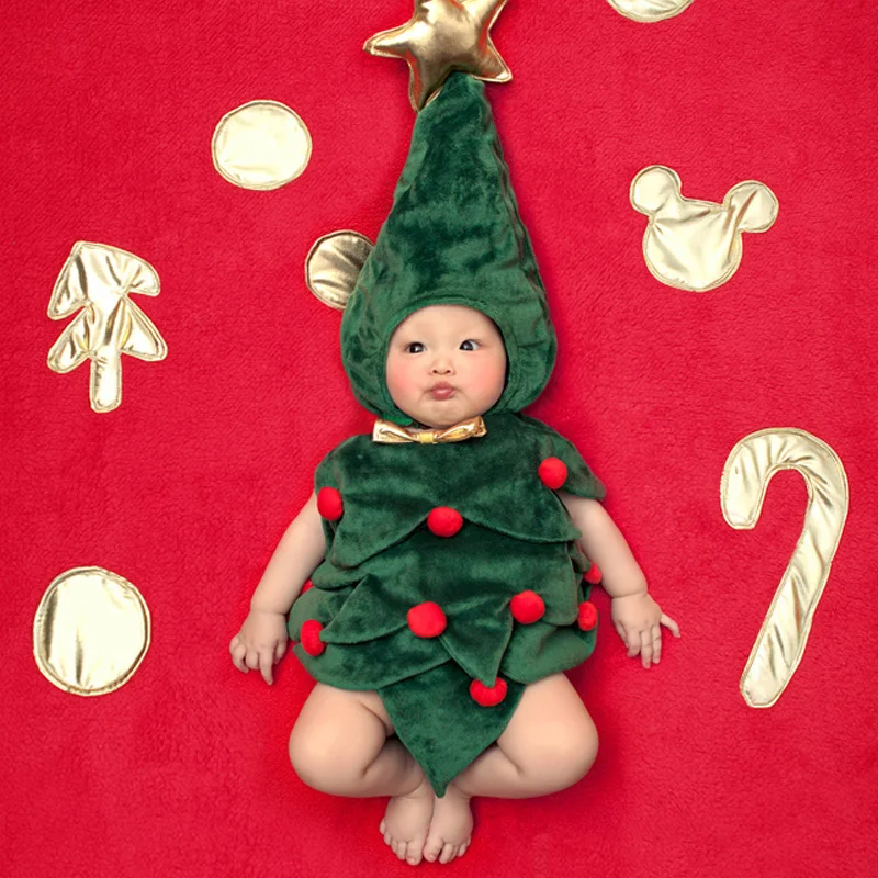 Neugeborenen Baby Kleidung Weihnachten Baum Cosplay Baby Mädchen Kleidung Junge Strampler Kinder Kostüm Für Mädchen 0-6 Monat