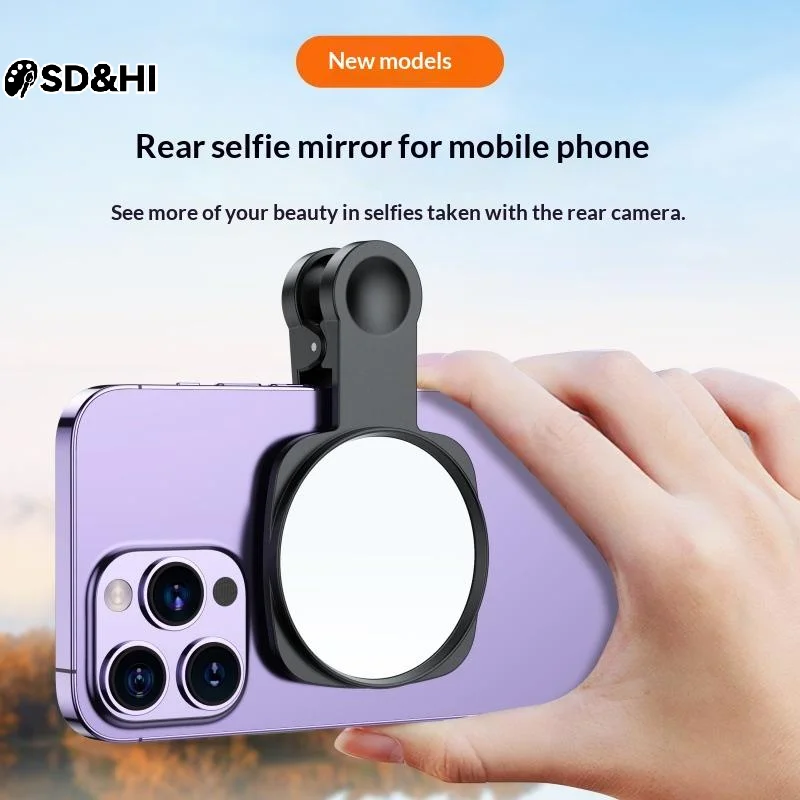 Universal Phone Rear Selfie Mirror With Clip Design And Clear Reflection Perfect For Travel Outdoor Selfies