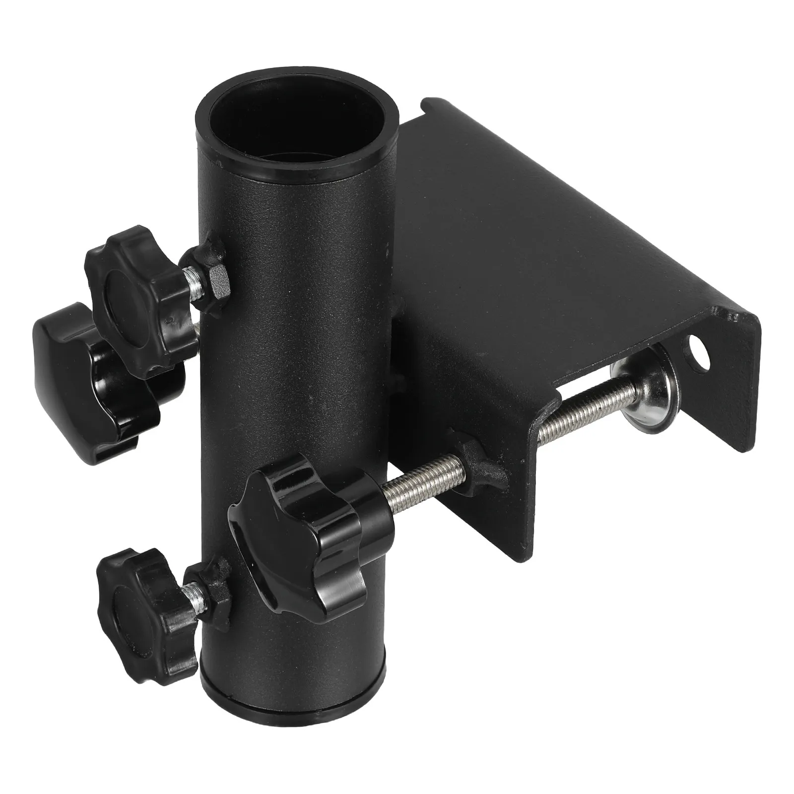Outdoor Guardrail Sun Umbrella Fixing Bracket Parasol Holder With Adjustable Buckle Metal Flagpole Holder Clamp Up To 38mm Pole