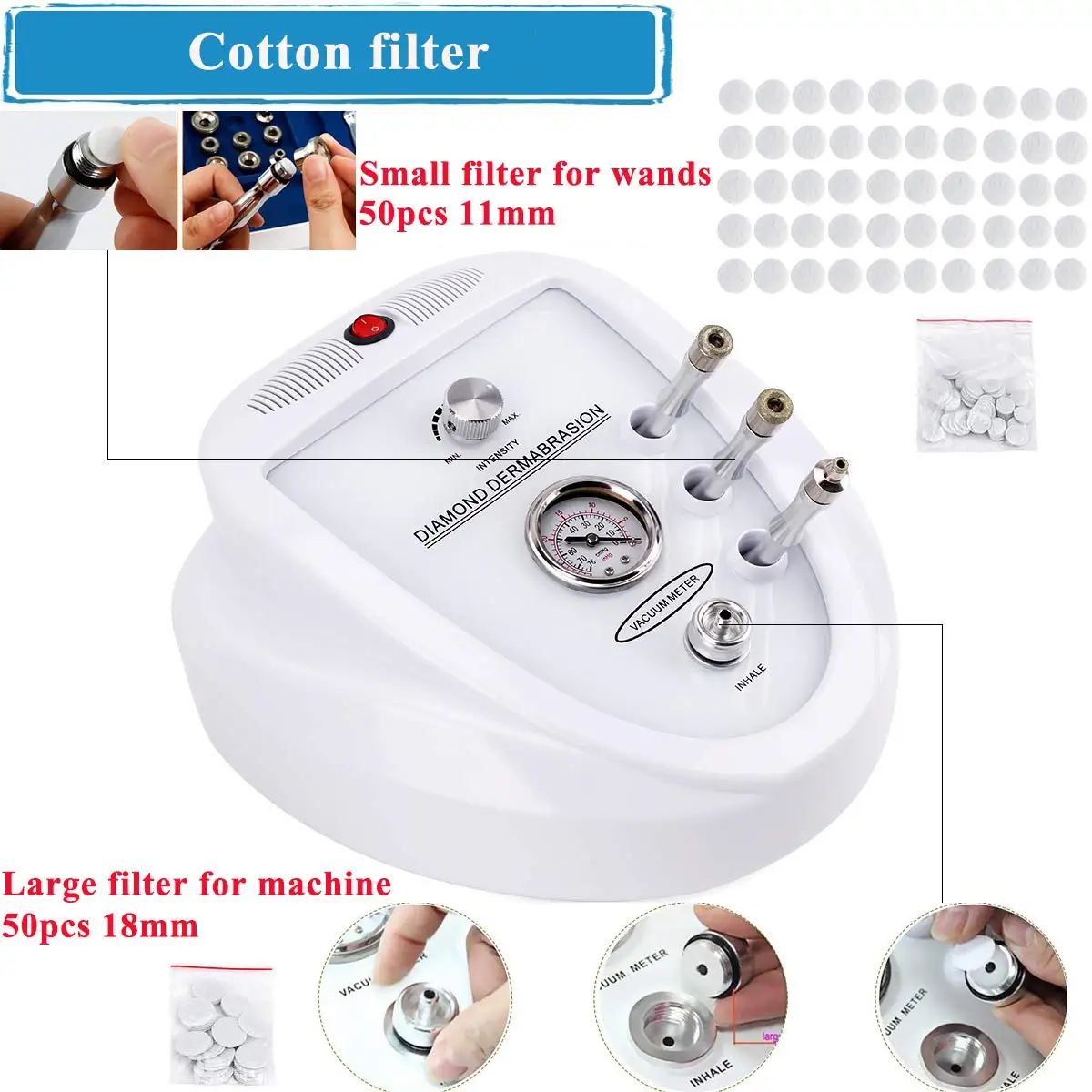 Professional Diamond Microdermabrasion Machine 3in1 Water Spray Exfoliation Beauty Device Removal Wrinkle Facial Peeling Tools