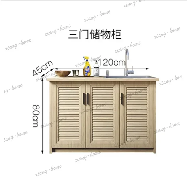 YJ   balcony aluminum alloy storage cabinet wash basin sink integrated waterproof rock slab cabinet