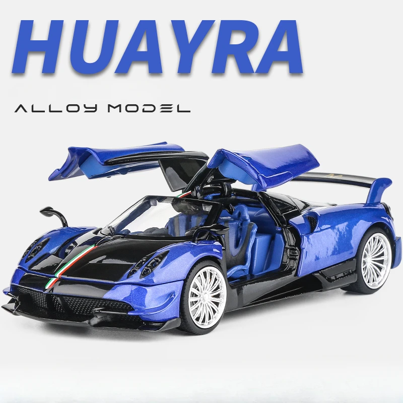 JKM Diecast 1/32 Pagani Huyra Alloy Car Model with Sound and Light Children Metal Toy Vehicle Car Toy Gift Collective Voiture