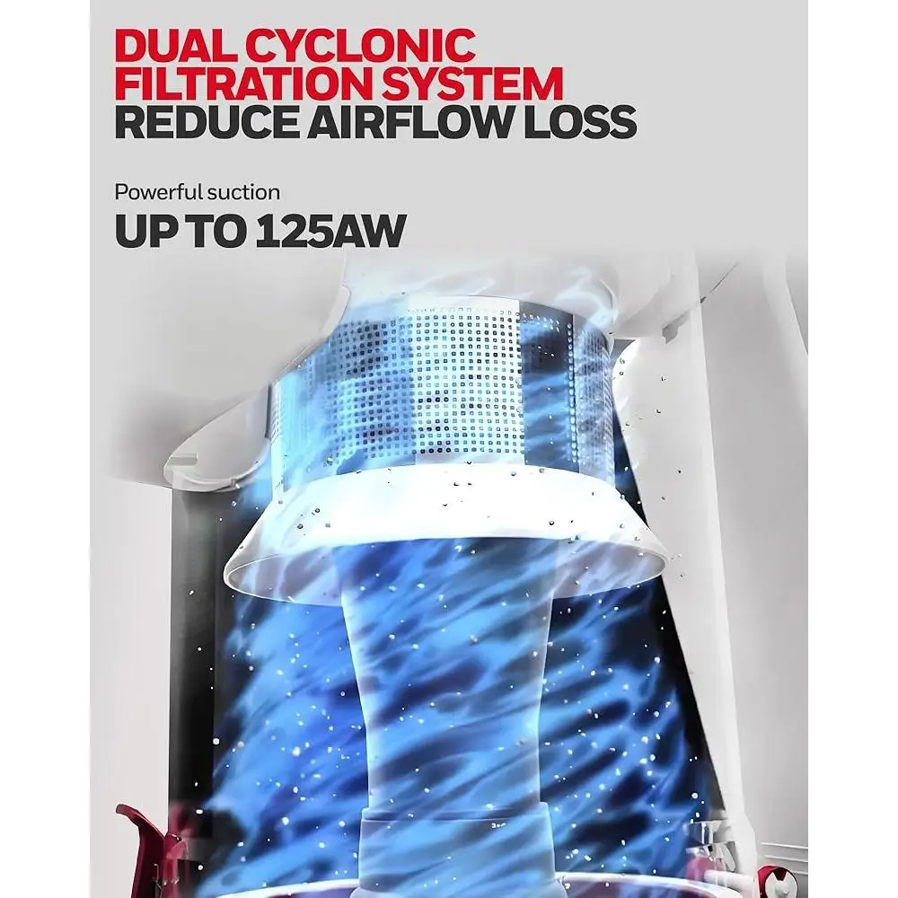 8-in-1 무선 진공 청소기 애완동물 헤어 스틱 진공 경량 엉킴 방지 카펫 하드 바닥 청소기(LED 조명 및