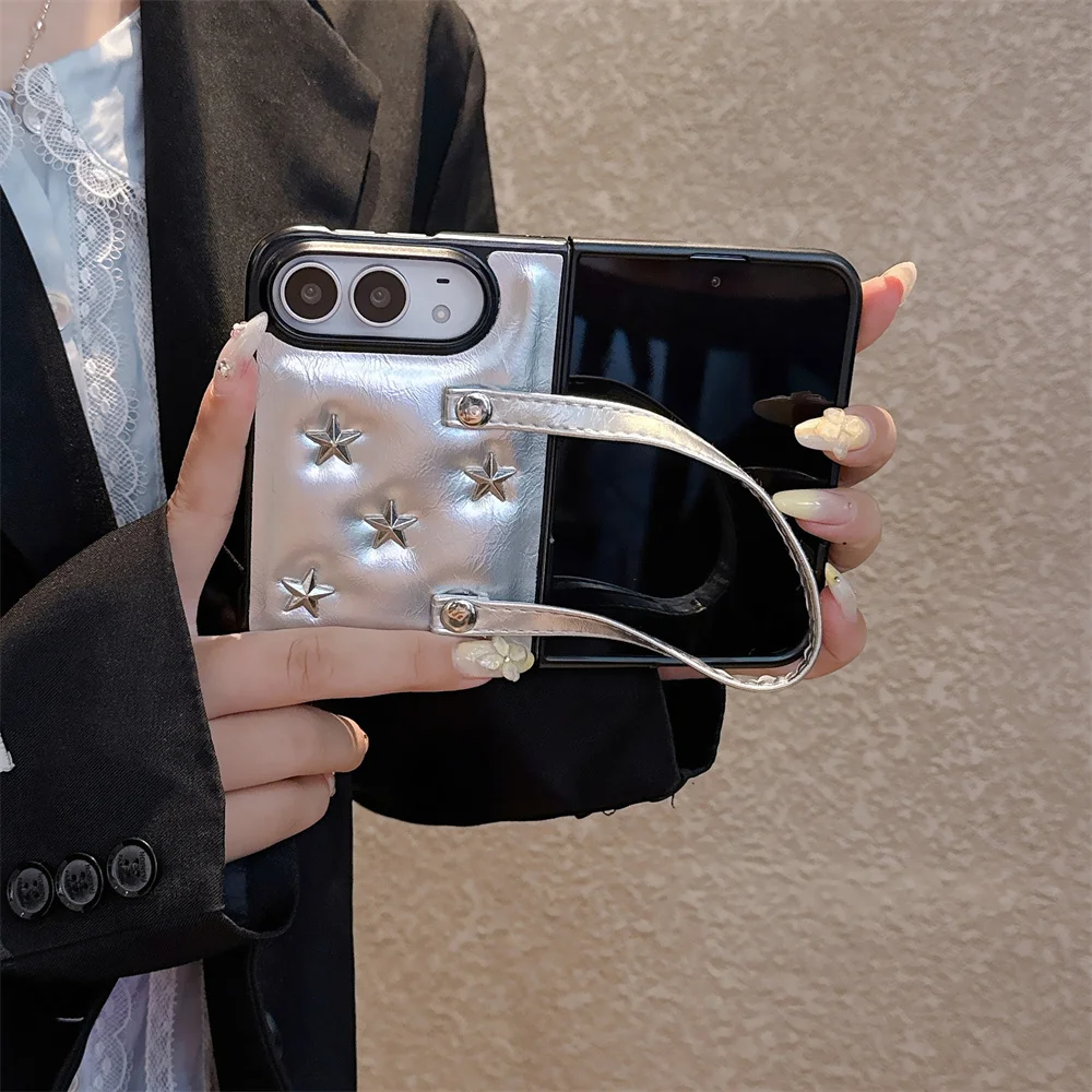 Korea Luxury Colorful Glitter Stars phone Case For iPhone Duo Fold Protection With Shockproof Fold Phone Cover Cute Cases Funda
