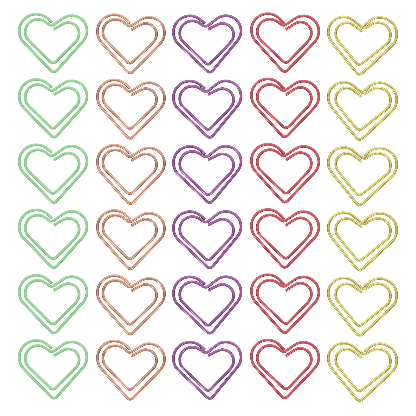

100 Pcs Heart Shaped Paper Clip Clips Decorative Cute Cartoon Cilps Binder Office