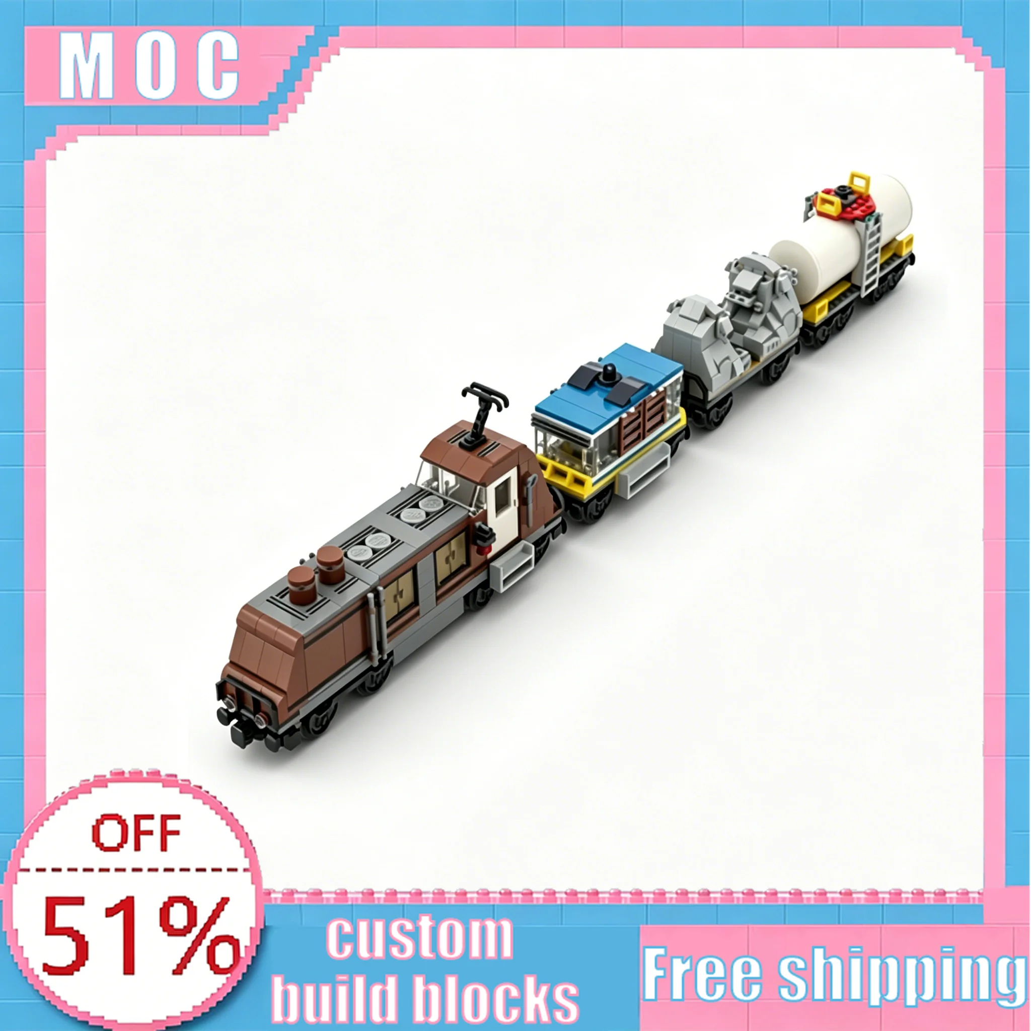 809 PCS MOC Ninjago City Cargo Train Model Custom Creative Building Blocks Educational Assembly Toy Home Decoration Popular Gift