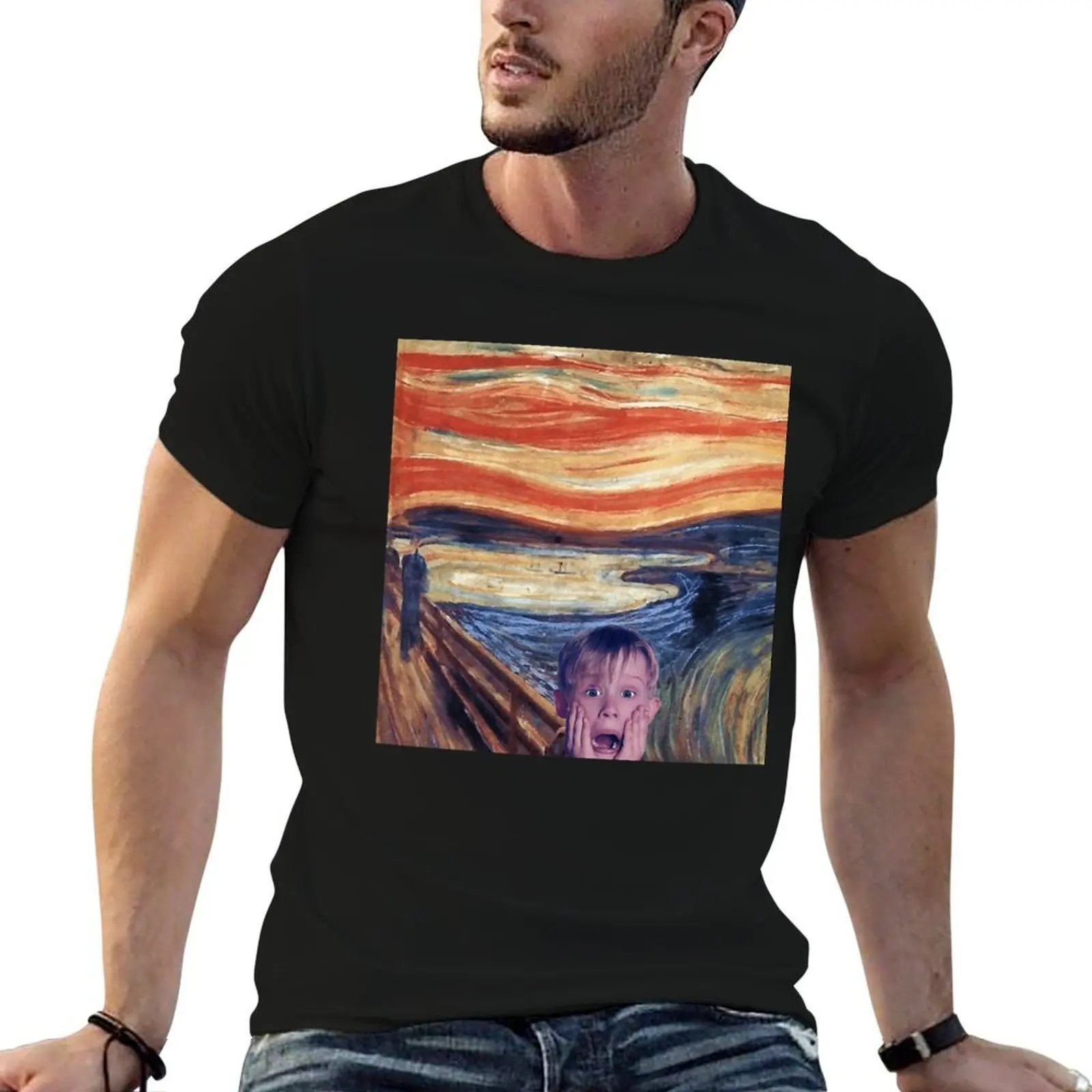 

Kevin McCallister visage choqué, le cri classique T-Shirt cotton tshirt 100% t shirts for man graphic vintage T-Shirt