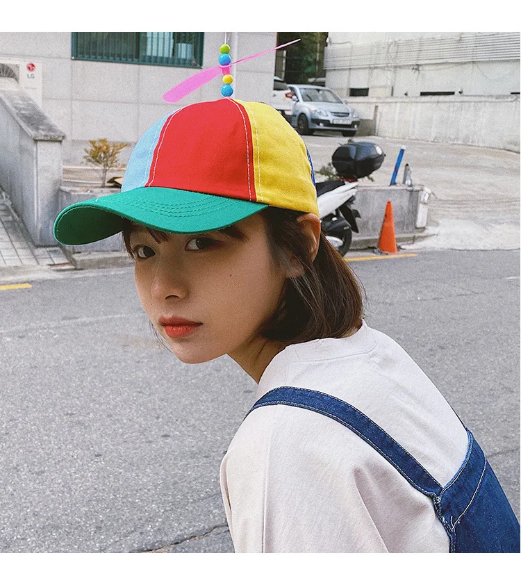 Size S&L Propeller Hat Baseball Cap for Men Women Boys Girls Detachable Helicopter Rainbow Top Hat