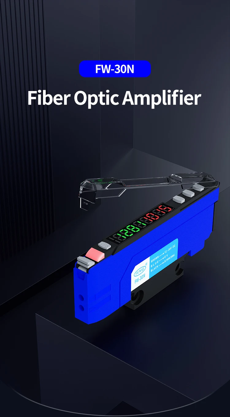FW-30N M3 M4 M6 Dual Digital Display Fiber Optic Verstärker Glasfaserkabel Glasfasersensor Verpackung Gitter Automatisierung – Detail 1