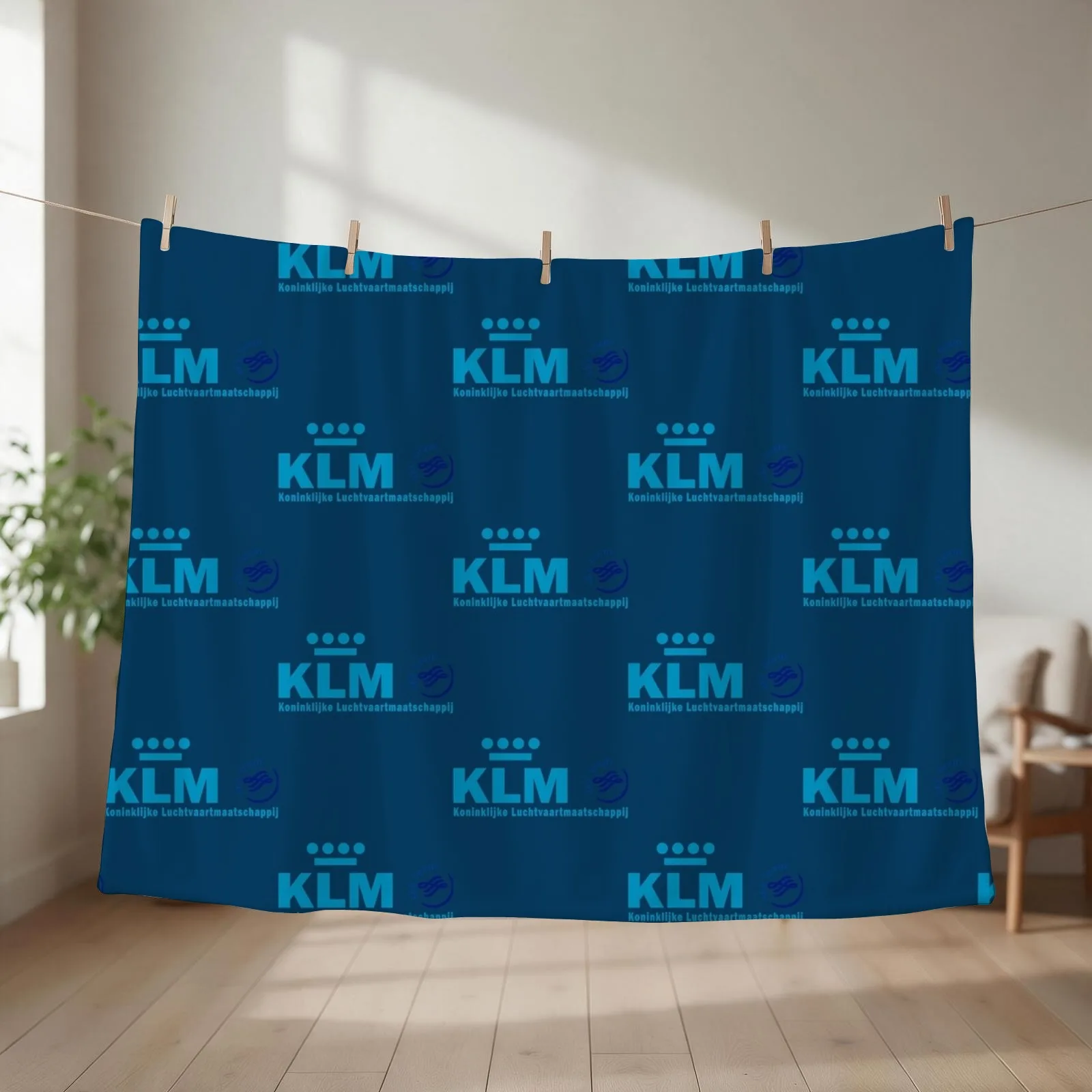klm airlines Throw Blanket couch cozy soft plush fuzzy picnic outdoor blanket