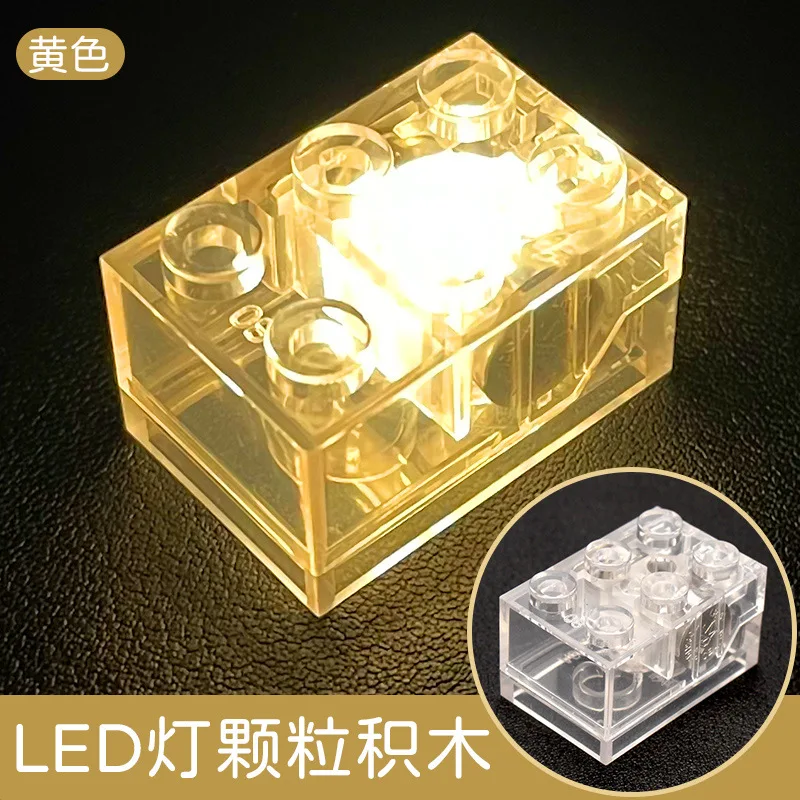 Baustein-LED-Licht, rechteckig, 2 x 3 Baustein-Licht, 7 Farben, transparentes Licht