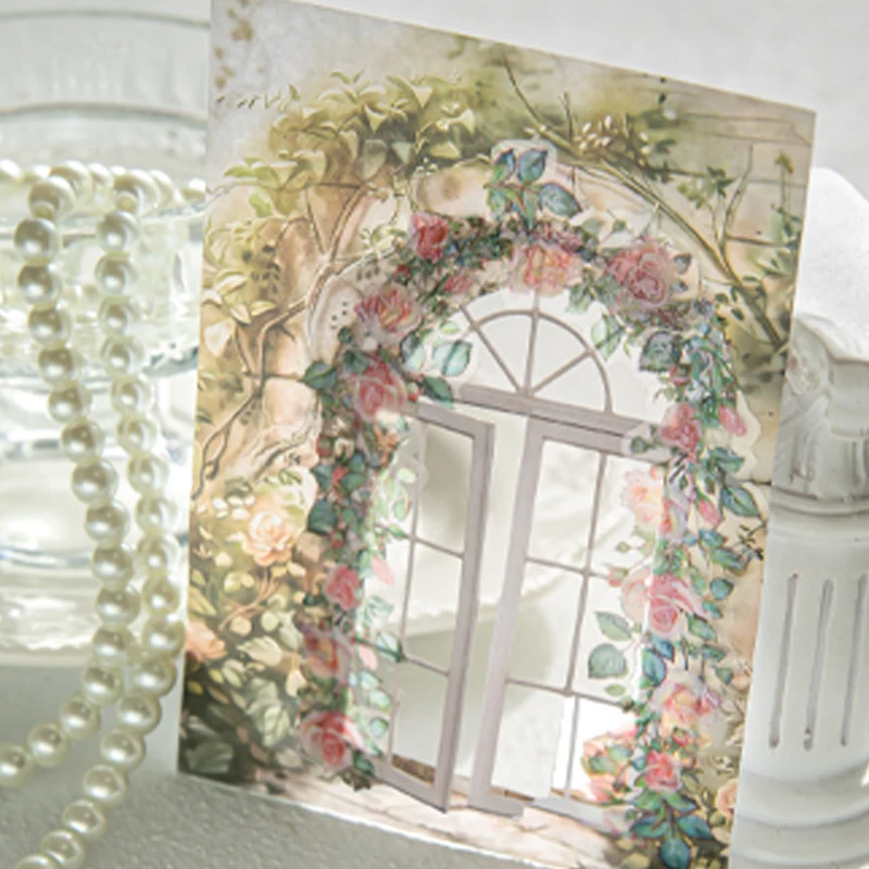 السيد ورقة 63 قطعة/الحقيبة ورق الكرافت الأبيض المواد المجوفة ورقة المناظر الطبيعية سلسلة كتاب كتيب الكولاج الديكور البطاقات #3