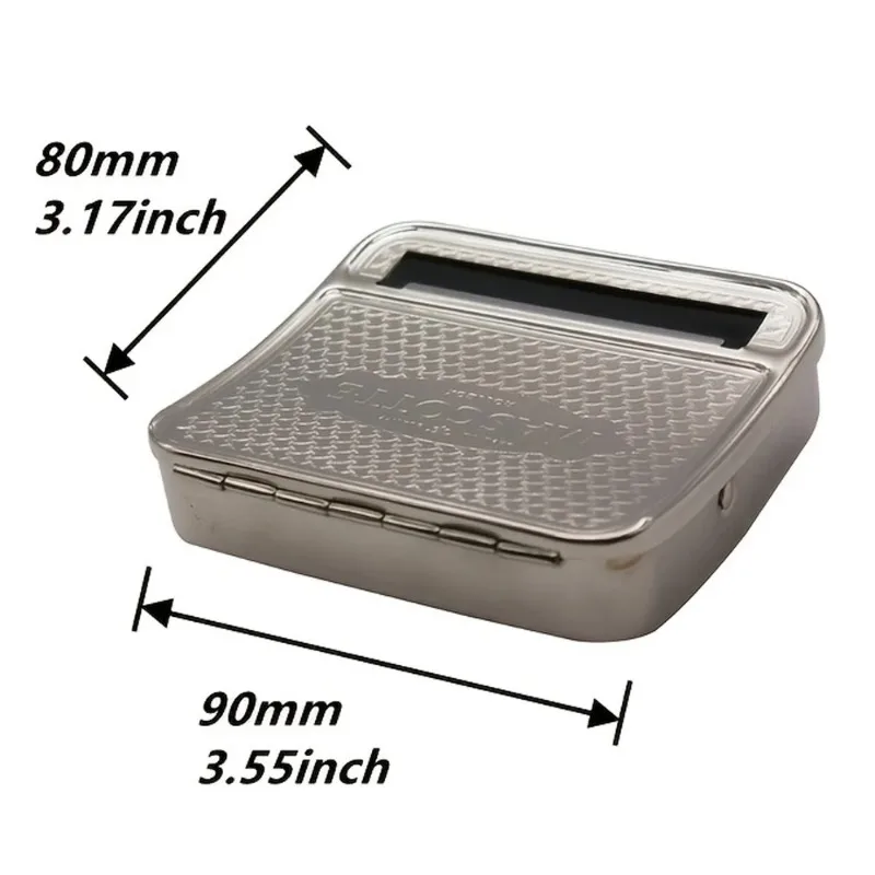 1Pc Cigarette Rolling Box Set For 70mm Semi Automatic Stainless Steel Metal Box Cigarette Roller Manual Cigarette Rolling Box