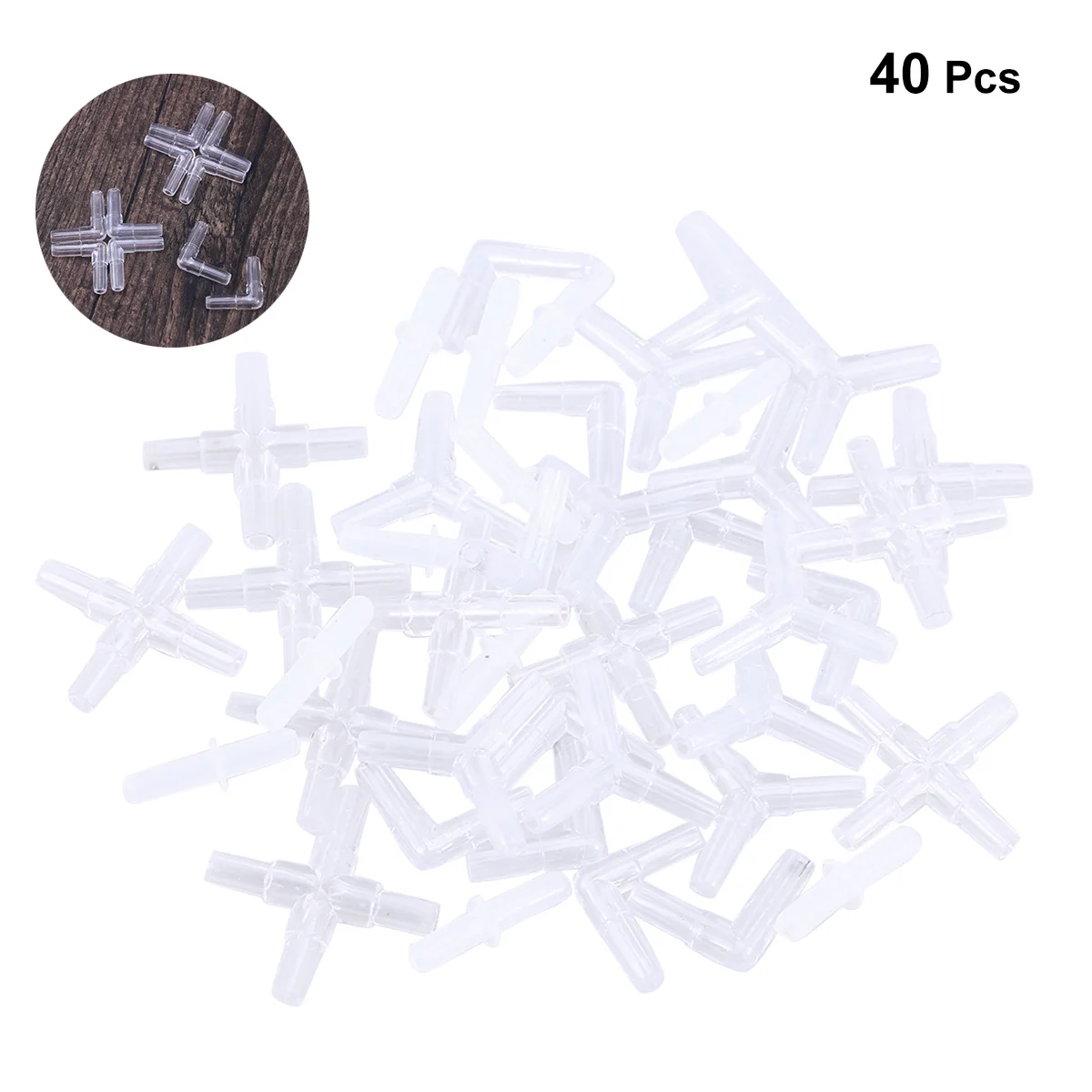 

40Pcs Fish Tank Air Connector Set Straight Aquarium Air Hose Inline Plastic Connector for Mending Extending Tubing