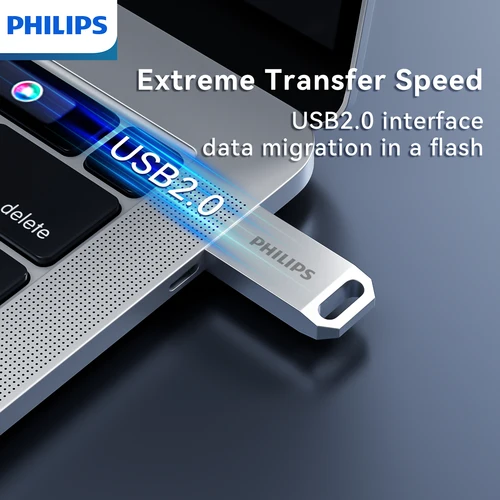 Imagen 2 del producto Unidad Flash USB Philips 2,0 8GB 16GB 32GB 64GB 128GB unidad Flash de alta velocidad almacenamiento externo bolígrafo de Metal coche personalizado creativo