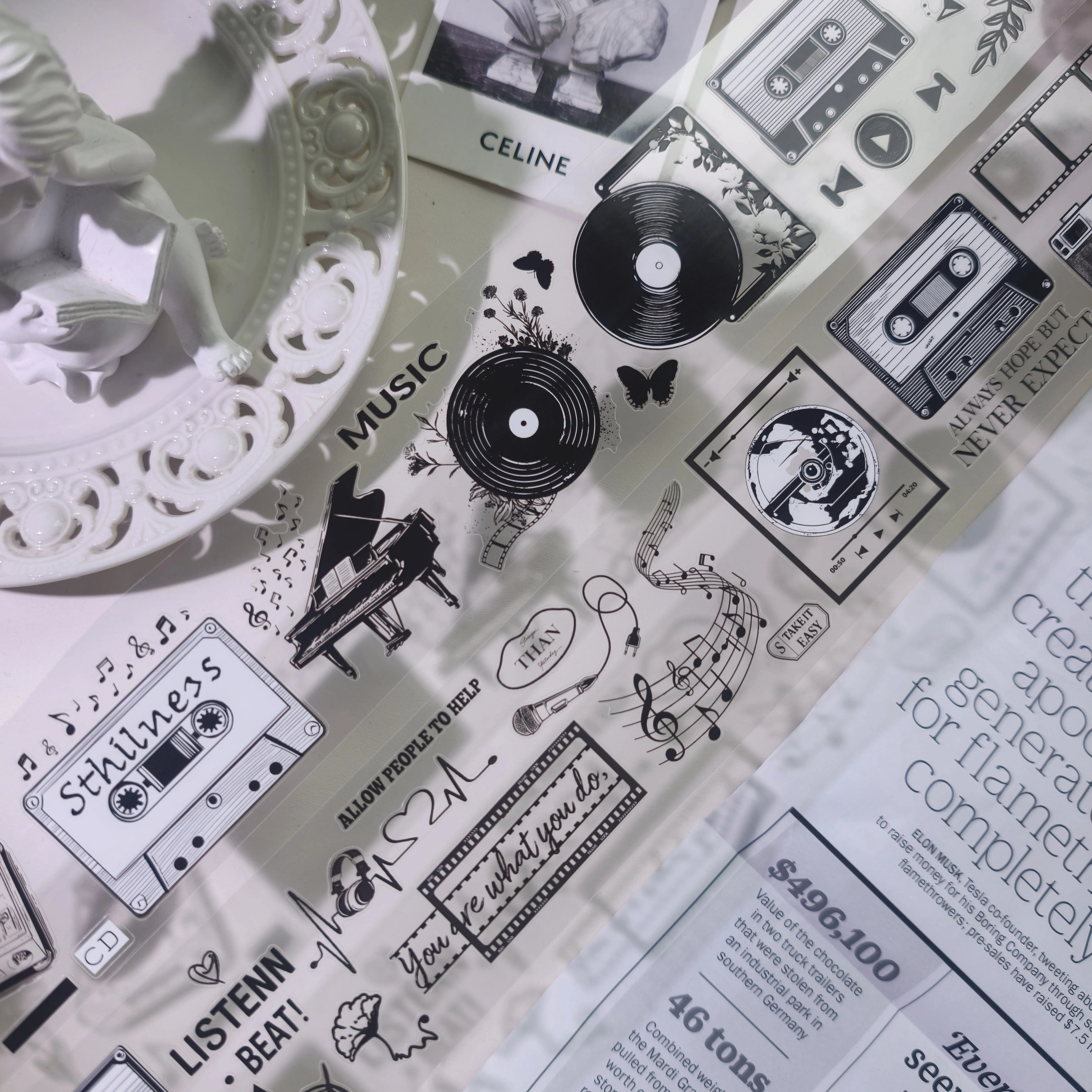 South West Studio Vintage English Words New Chapter Washi Paper Tape Planner DIY Card Making Scrapbooking Decorative Sticker