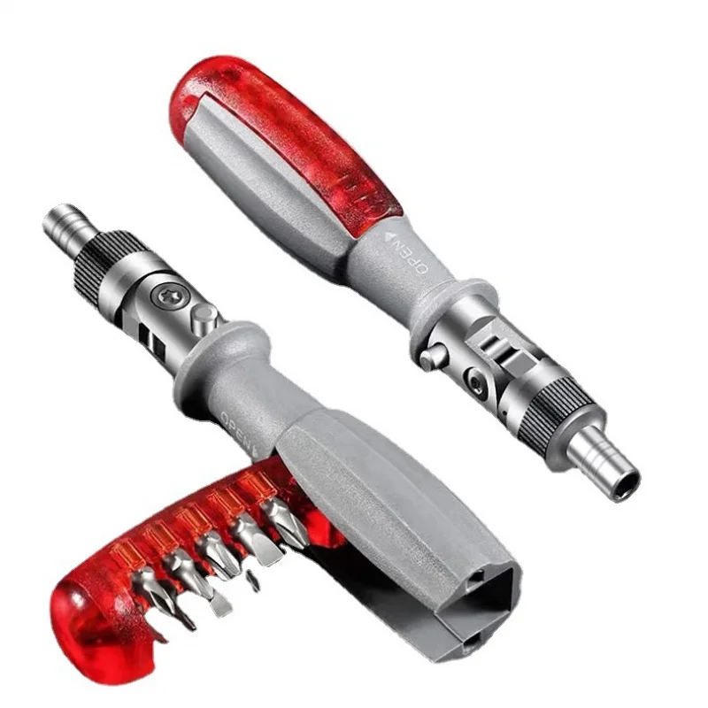 

10 in 1 Ratchet Screwdriver Set for Motorcycle Repair with Multi Angle Adjustable Handle Flathead Phillips Bits