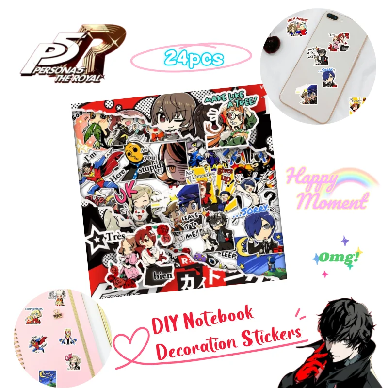 Autocollant d'expression de personnage Ren Amamiya Ryuji Sakamoto, créatif, de style dessin animé, pour carnet de notes, coque de téléphone portable, décoration autocollante