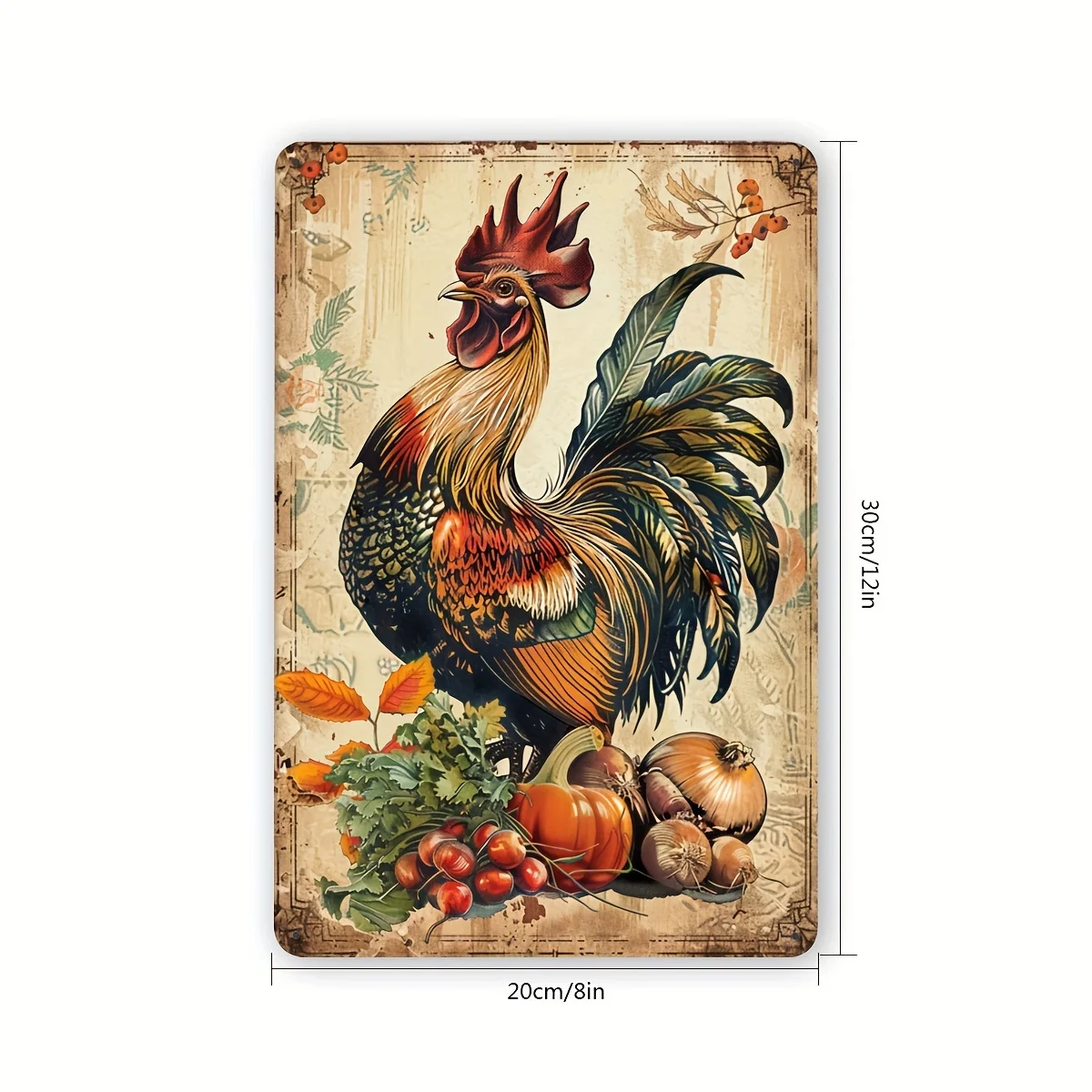 Chicken Retro Metal Tin Sign, Indoor and Outdoor Decoration Hanging Tin Painting, Wall Room Residence Bedroom Restaurant Bar Caf