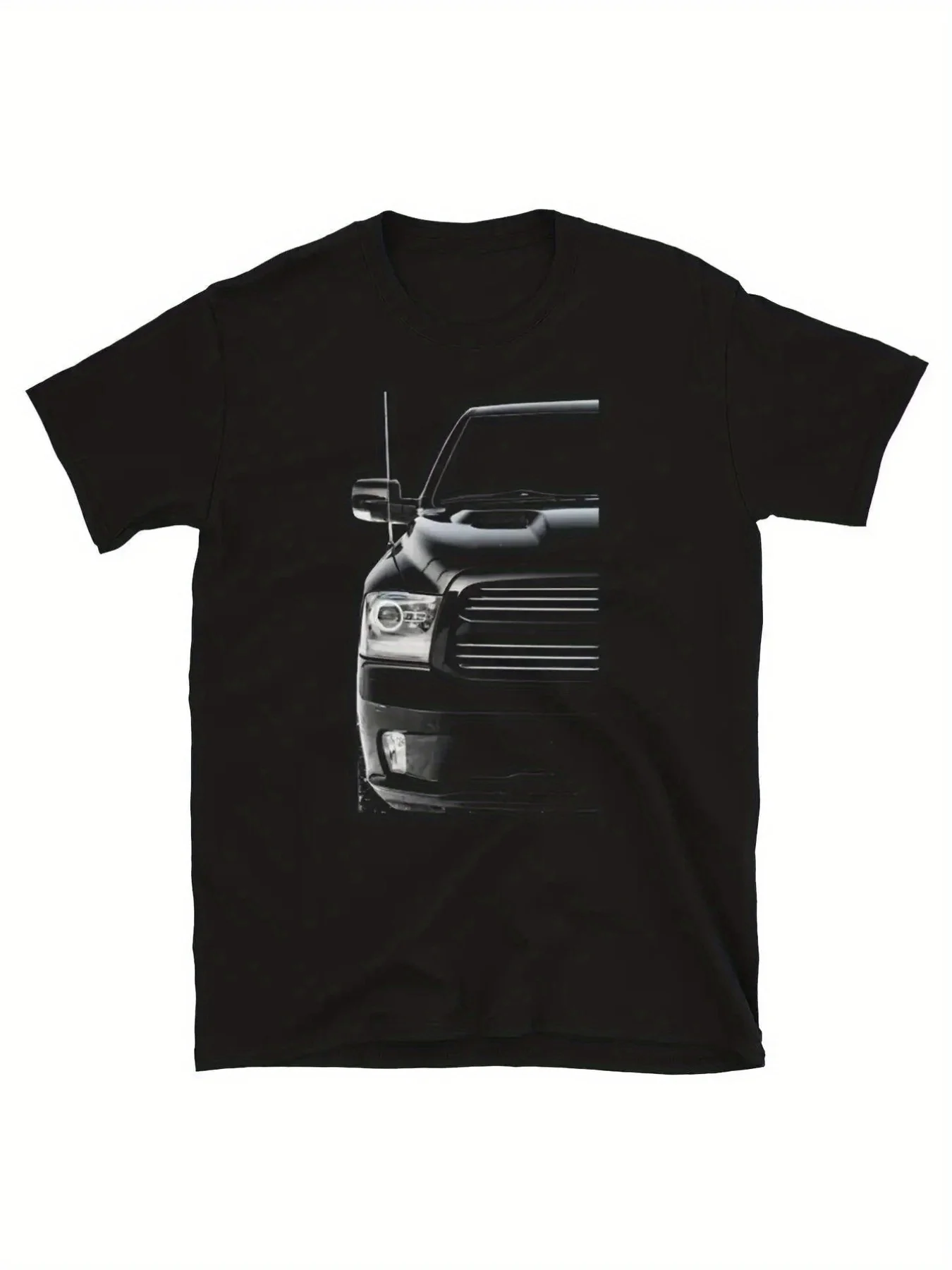 Men's Comfortable T-shirt With Bold Pickup Truck Print- Casual Short Sleeve Crew Neck Shirt, Regular Fit, Suitable For All Seaso