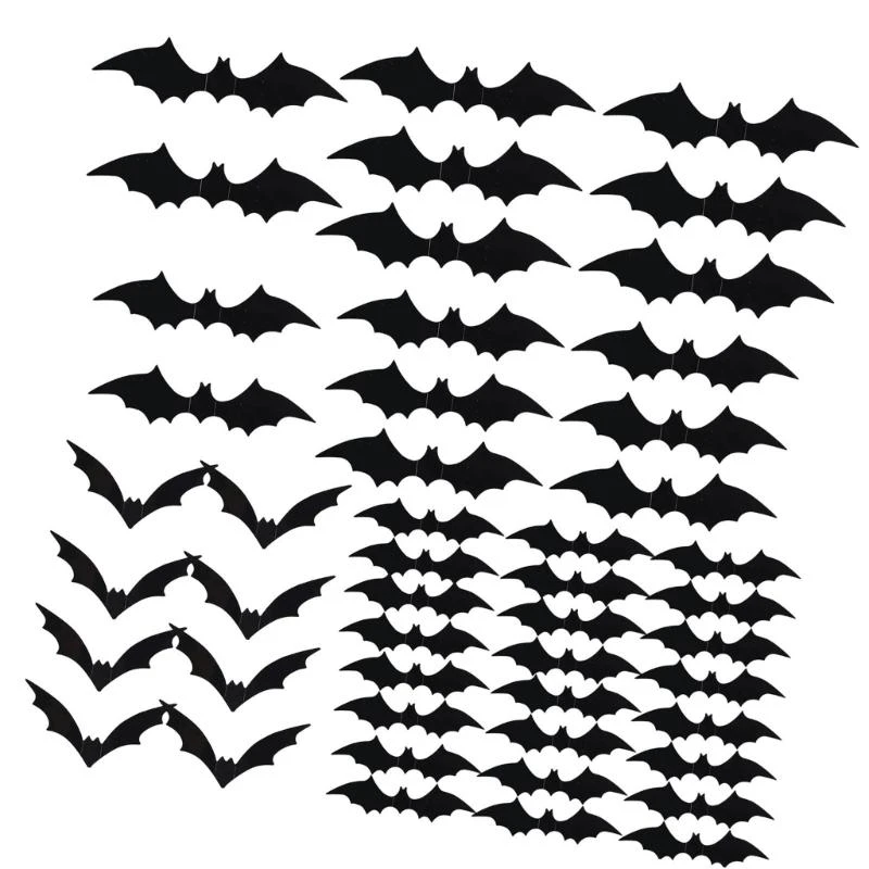 

Halloween Bat Clings Adhesive PVC Sticker Realistic Flying Bat Sticker Wall Decals For Window Wall Halloween Decoration
